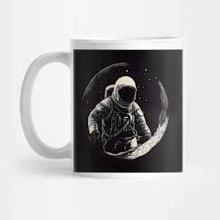 Spaceship Illustration: Multicolor Artwork Mug